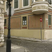 Striped façade in Budapest