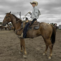 Rodeo Kid on horse