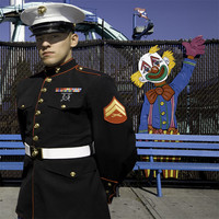 Happy Clown and Marine, Brooklyn, New York