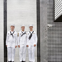 Black and White Wall three sailors, Brooklyn, New York