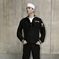 Navy Sailer in Black Uniform, New York City